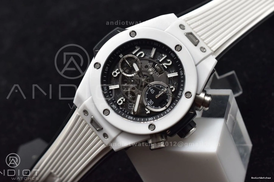 Best Rubber on Unico 516 Edition A Dial Packable 1:1 Ceramic ZF Bang Strap Big Skeleton White White 0814